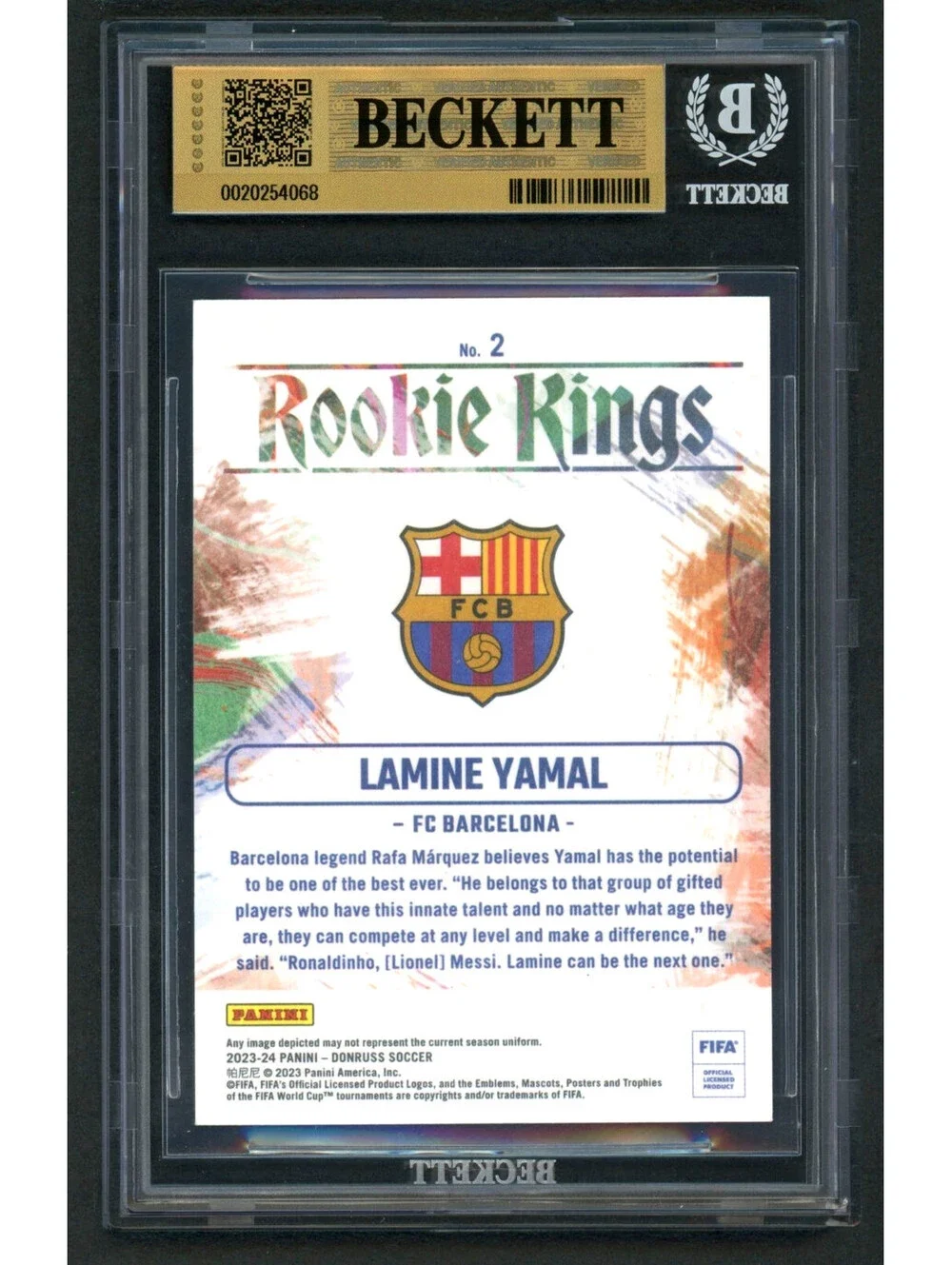 2023-24 Panini Donruss FIFA  Rookie Kings #2 Lamine Yamal (RC) BGS 9.5 Gm Mint